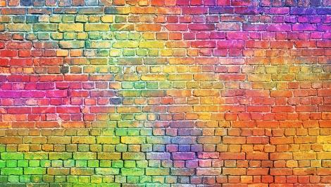 Fototapete Steinmauer mit Farben
