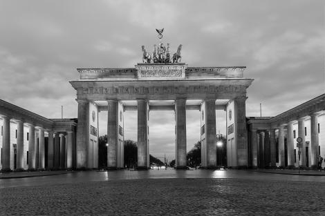 Fototapete Brandenburger Tor in Berlin in Schwarz-Weiß