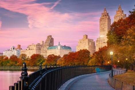 Fototapete Jogging im Central Park in New York im Herbst