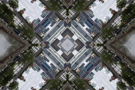 Fototapete abstrakte Darstellung der Frankfurter Skyline
