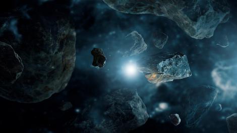 Fototapete Meteoriten im Weltraum