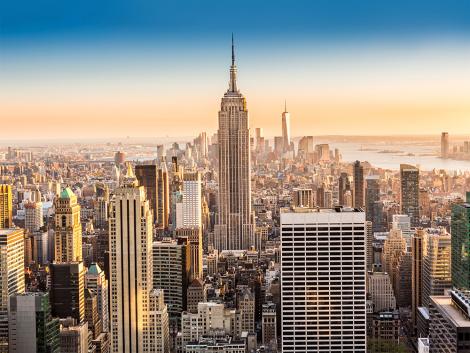 Fototapete Blick auf das Empire State Building in New York im Sonnenlicht