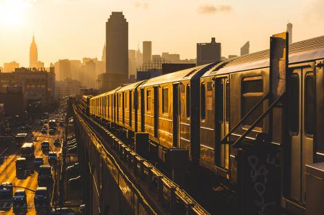 Fototapete New Yorker U-Bahn in der Abendsonne