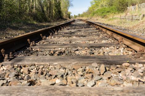 Fototapete alte Eisenbahnschienen