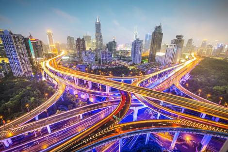 Fototapete Shanghai Autobahnkreuz
