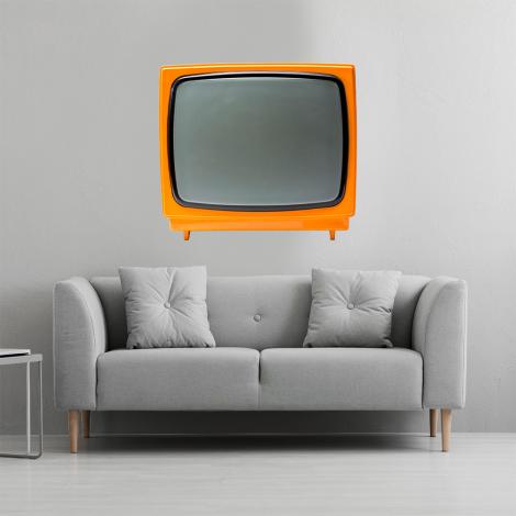 Wandtattoo Retro-Fernseher in Orange